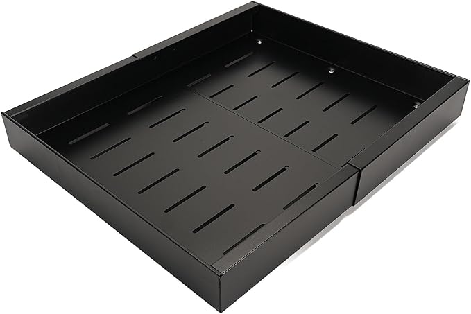 GOTOTOP Black Minimalist Expandable Pull Out Drawer Kitchen Cabinet Organizer with Adhesive Film
