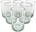 Clear 14 oz Drinking Glasses (Set of 6) | Hand Blown Mexican Glassware | Recycled Glass Drinking Glasses for Water, Juice, Margarita, Cocktails & Whiskey, Lead-Free Toxin Free