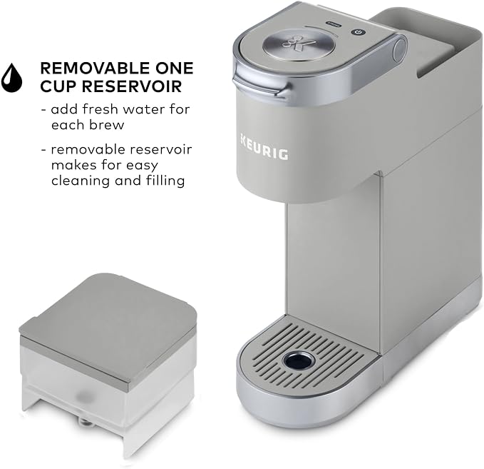 Keurig K-Mini Plus Single Serve K-Cup Pod Coffee Maker, with 6 to 12oz Brew Size, Stores up to 9 K-Cup Pods, Travel Mug Friendly, Studio Gray