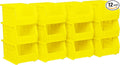 Akro-Mils 30237 AkroBins Plastic Storage Bins, Space-Saving Stackable Bins for Garage, Pantry, Craft Organization, 9" x 6" x 5", Yellow, 12-Pack
