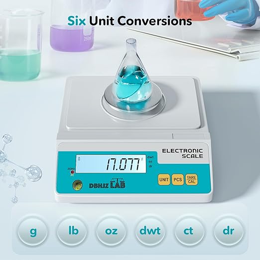 Lab Scale 500g, 0.001g High Precision Electronic Analytical Balance g/lb/oz/dw/ct/dr Laboratory Scientific Scale with Calibration Weight Dual Power Supply Jewelry Scale
