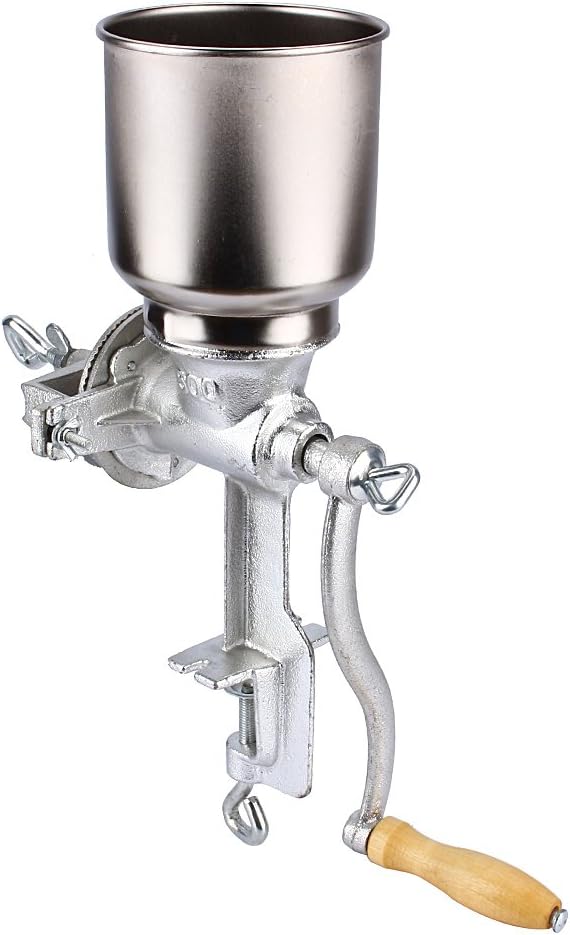 Grain Grinder, Cast Iron Manual Crank Grain Mill Grinder Cereals Corn Flour Pulverizer Powder Machine for Dry Grains Coffee Rice