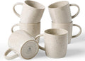 famiware Coffee Mugs Set of 6, Meteor 13 oz Ceramic Mug Cup Set with Handle for Coffee, Tea, Cappuccino, Latte, Milk, Creamy White