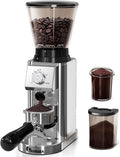 IAGREEA Conical Burr Coffee Grinder, 48 Grind Settings, 450RPM Low-Speed Anti-Static, Precision Timer, Portafilter Holder for Espresso, Drip, French Press, Cold Brew, Stainless Steel