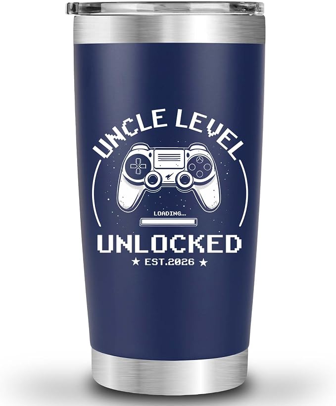 Uncle Level Unlocked Tumbler 20oz - Uncle Gifts Birthday Pregnancy Announcement Baby Gift for Promoted to Uncles 2026, You’re Going to Be an Unkie - Christmas, Father’s Day, Valentine Present