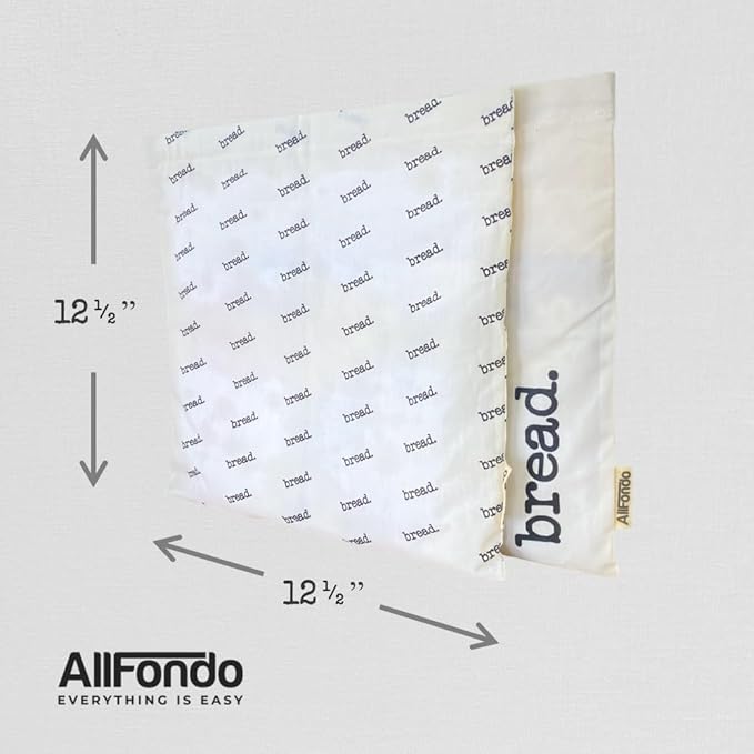 2 Pack XL Reusable Sourdough Bread Bags | Beeswax Bags for Homemade Bread | Cotton Beeswax Lined bags for Sourdough | Storage Accessories | Hook & Loop Fastener | 2 layers