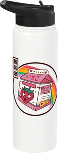 Japanese Strawberry Milk Carton Kawaii Rainbow Anime Stainless Steel Insulated Water Bottle