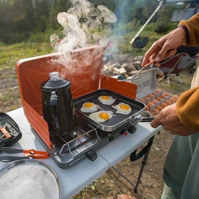 GSI Outdoors Percolator Coffee Pot | Enamelware Campfire Coffee Boiler Kettle for Outdoor Camping Cookware, Cabin, RV, Kitchen, Hunting & Backpacking