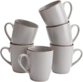 famiware Venus Coffee Mugs for 6, 13 oz Mug Set, Dringking Cup with Handle for Coffee, Tea, Cocoa, Milk, Ligth Gray