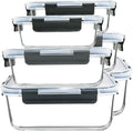 M MCIRCO 67.4oz(8.3 cup), 33.8oz(4.2 cup)& 18.6oz(2.1 cup) Extra Large Glass Food Storage Containers Set with Lids, 6 Pack Airtight Glass Storage Container for Microwave,Oven,Freezer Dishwasher