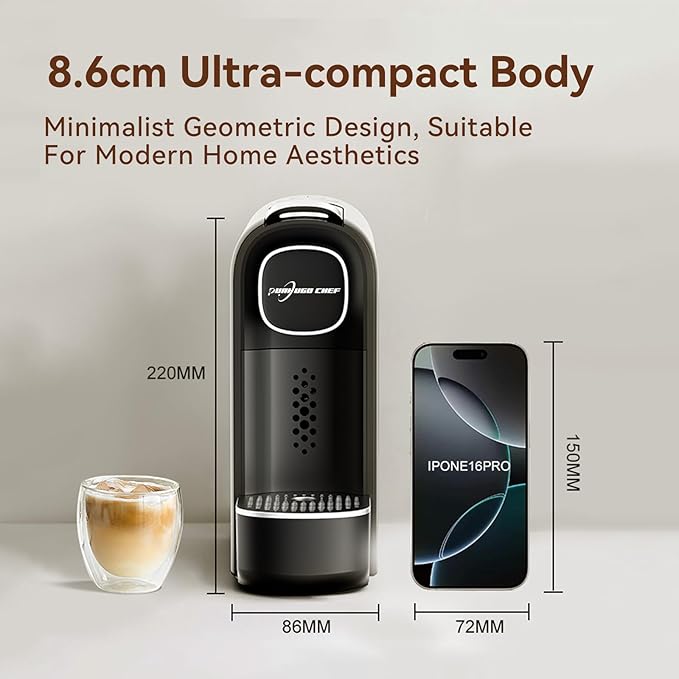 Mini Espresso Capsule Machine-One Cup Coffee Machine Single Serve Coffee Maker,Perfect for Small Space,20.29oz Removable Tank,Black