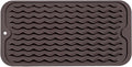 MicoYang Silicone Dish Drying Mat for Multiple Usage,Easy clean,Eco-friendly,Heat-resistant Silicone Mat for Kitchen Counter or Sink,Refrigerator or Drawer Liner Coffee S 12 inches x 6 inches
