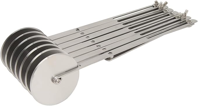 7 Wheel Pastry Cutter Roller Stainless Pizza Slicer, Expandable Pizza Slicer Multi-round Pastry Knife Baking Cutter Roller Pasta Cutter Wheel Cookie Dough Cutter Divider