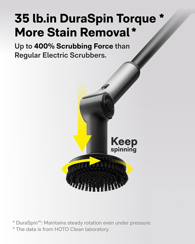 HOTO Flexi™ Cordless Electric Spin Scrubber + 4 Pcs Replacement Pads