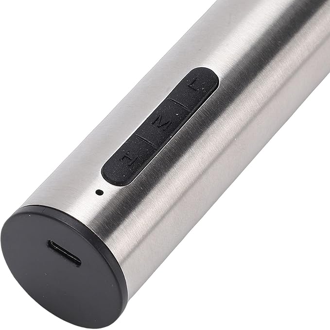 Naroote USB Rechargeable Milk Frother Wand, Stainless Steel Handheld Electric Whisk, Compact Portable Drink Mixer with Efficient Frothing, Ideal for Coffee, Lattes, Cappuccino & Hot
