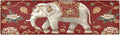 2 in 1 Table Runner Trivet for Hot Pots and Pans Heat Resistant Non Slip Waterproof 39 x 12 Inch Decorative Table Protector for Kitchen Countertop Red Floral Retro Elephants