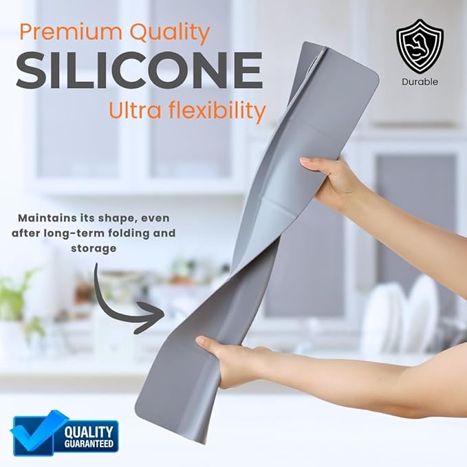 Extra Wide Silicone Sink Splash Guard 23” – Pearl White- Large