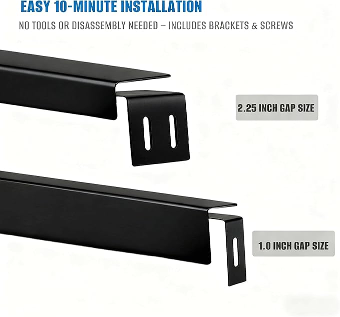 30" Slide-In Range Rear Filler Kit, Stainless Steel Stove Gap Filler Behind Range, 1" or 2.25" Adjustable Backguard Trim Kit, Easy to Install Backsplash Gap Cover Compatible with 30" Ranges, Black