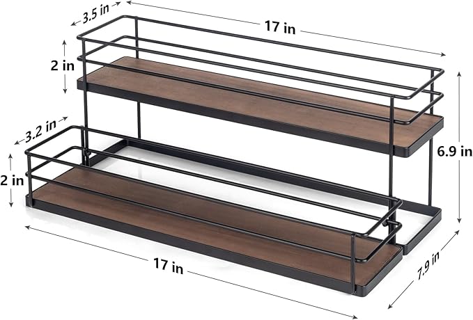 kimilus 10 Bottle Capacity Coffee Syrup Organizer 2 Tier Coffee Syrup Stand Shelf for Coffee Bar Kitchen Small Wine Rack for Bar Family Storage for Syrup Wine Dressing