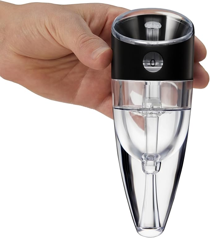 Innovine Wine Aerator, Instant Decanter with Adjustable Dial to Custom Aeration, Enhance Flavor, Smooth Pour, Perfect for White and Red Wines, Home Bar Accessories, Set of 1, Graphite