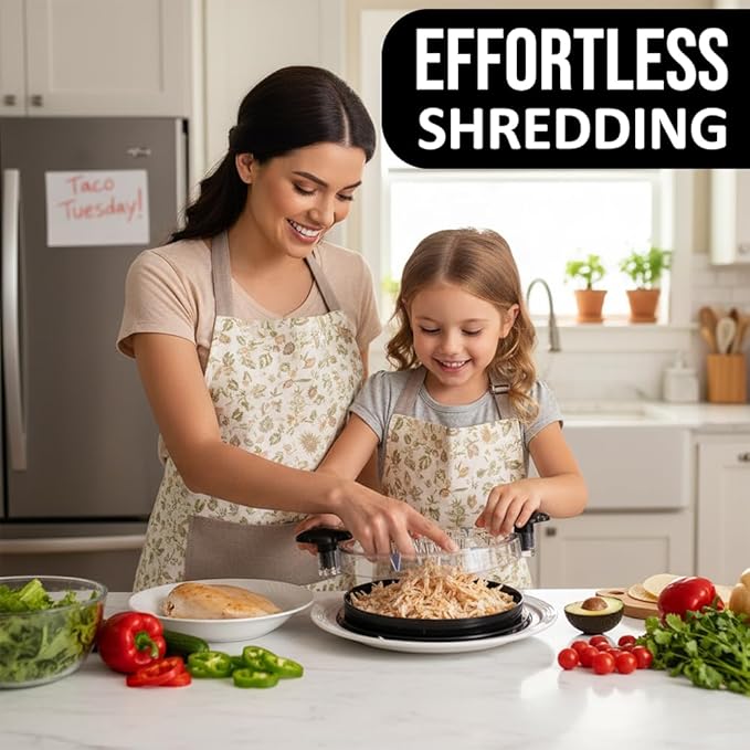 UPGRADED Chicken Shredder Pro 11” – for Meal Prep, Time Saving Chicken Breast Shredder Tool Twist, Meat Shredder, Strong Anti-Slip Strip, Ergonomic Handle, BPA Free, Suitable for Pork Beef Chicken