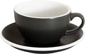 Loveramics Matt Cappuccino Cup, 8 oz Ceramic Latte Art Mug with Saucer, Thick-walled stoneware cup Set, Barista Latte Cup Set for Latte, Cappuccino, Tea - Mineral Colors (Anthracite, 8OZ)