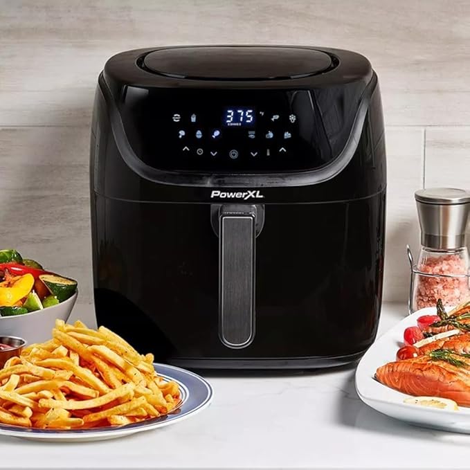 CrispPro Max Air Fryer 8QT Dual Basket – Digital Touchscreen, 10 Presets, Oil-Free Cooking, Easy Clean, Family Size Fryer – Black