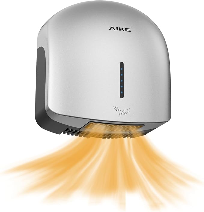 AIKE GentleAir Warm Hand Dryer& Automatic Soap Dispenser, Model AK2637 & AK1226S Silver