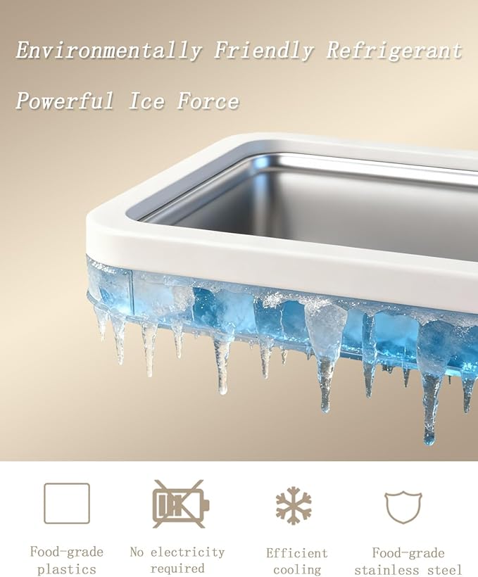 Rolled Ice Cream Maker Kit with Lid, 2 Spatulas & Recipe Guide - Instant Freeze Tray for Homemade Roller Ice Cream, Fun Family Activities (Blue)