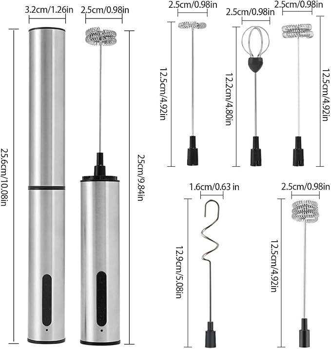 Rechargeable Milk Frother Handheld Electric Foam Maker Whisk Drink Mixer Foamer for Latte Cappuccino Ergonomic Design Hand Mixer