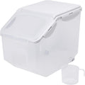 HANAMYA 10 Liter / 20 lbs Rice Storage Container with Measuring Cup, BPA free, For Rice | Grain | Pet Food | Flour, 1 count, Clear