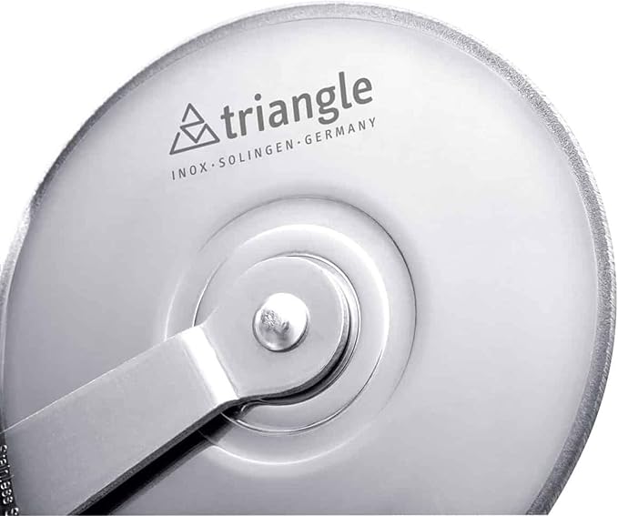triangle Pizza Cutter - 3 in. (7.6 cm) - Stainless Steel Wheel Blade for Cutting Pizza & Pasta Dough - GreenGrip Handle - Made in Germany