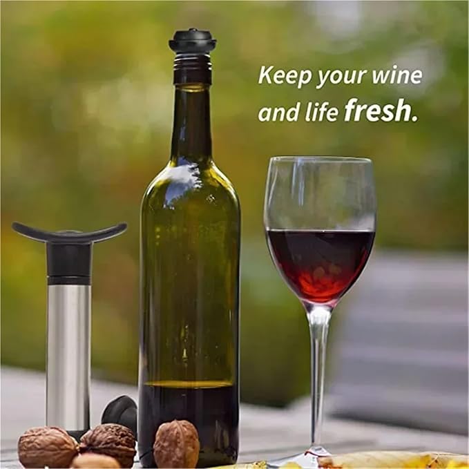Wine Stopper 4 SET Bar Household Stainless Steel Red Wine Stopper Vacuum Pump