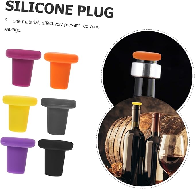 ULTECHNOVO 12pcs Silicone Wine Bottle Stoppers Leakproof Beverage Sealers for Wine Beer and More Food-grade Material and Keep Fresh and Prevent Spills