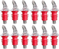 1 Dozen Medium Red Free-Pour Spouts – Fits 750ml, 1L, & 1.75L Bottles, Perfect for Patron & Liquors with Wide Bottle Necks