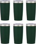 6 Ct of 20 Oz Two-Tone Himalayan Stainless Steel Tumbler with Lid – Dark Green – Customizable Insulated Cups for Water, Coffee, Hot & Iced Drinks – Great for DIY, Events, Work