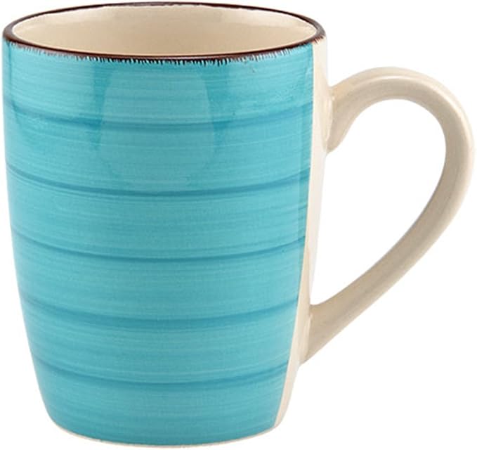 3 Piece Royal Norfolk Turquoise Swirl Stoneware Dinner Set - Plate, Bowl, Mug