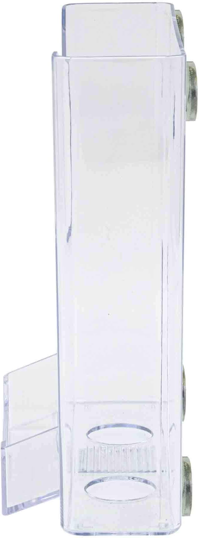 12 Pack Magnetic Brochure Bin with Card Slot for 6 Inch Bifolds and 3.5" x 2" Cards Metal Surface Mount Clear Plastic Booklet Holder for Restaurants Offices and Theme Parks by Marketing Holders