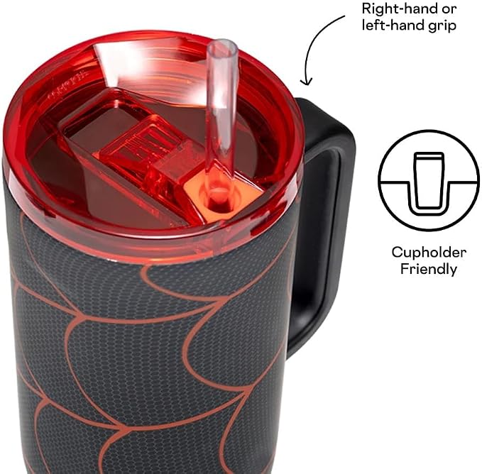 Corkcicle Cruiser Insulated Tumbler with Handle & Straw - Keeps Drinks Ice Cold - Triple-Insulated - Leakproof Travel Mug - BPA-Free - Summer Drinkware Gift - 40 oz, Miles Morales