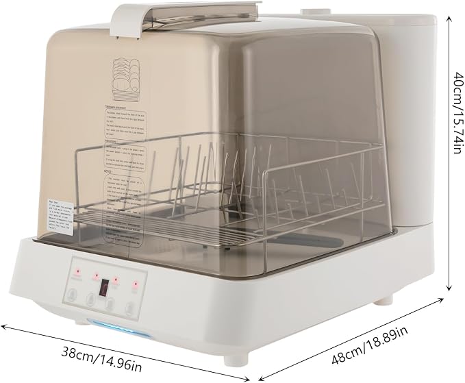 Countertop Dishwashers, 800W Portable Dishwasher Featuring with 6L(1.59G) Built-in Water Tank, 360°Rotating Spray Outlets for House,Dorm,Apartment