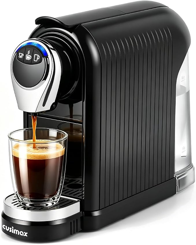 CUSIMAX Coffee Maker for Nespresso Original, Single Serve Espresso Coffee Machine with Capsule Storage, Programmable 3 Brew Sizes, 19Bar High Pressure, 27oz/0.8L Removable Reservoir, Energy Saving
