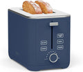 Martha Stewart 2 Slice Toaster, 10 Shade Settings with Defrost, Cancel, Bagel & Gluten-Free, Extra-Wide Self-Centering Slots for Waffles & Artisan Bread, Removable Crumb Tray, Cord Wrap, Indigo Blue
