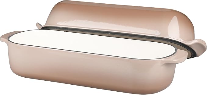 EDGING CASTING Enameled Cast Iron Loaf Pan with Lid, Bread pan, Dutch Oven Bread pan for Homemade Sourdough Bread Baking, 12.5x5.5 inch, 5qt, Mocha