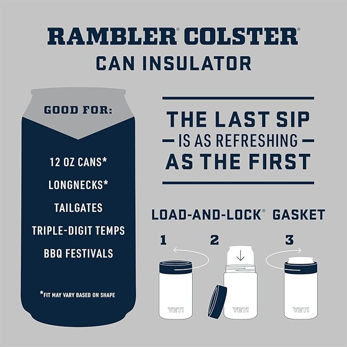 YETI Rambler 12 oz. Colster Can Insulator for Standard Size Cans, White/Rescue Red/Badge