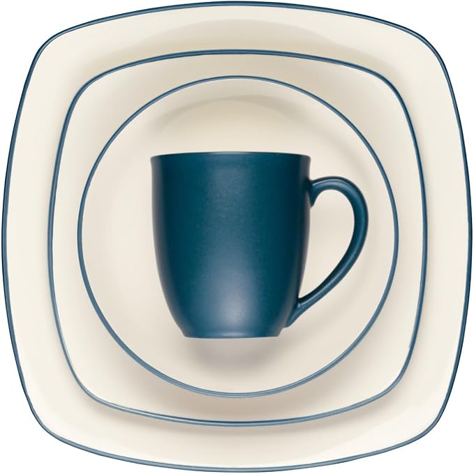 Noritake Colorwave Blue 4-Piece Square Place Setting, Service for 1