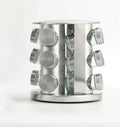 Spice Rack, Spice Rack Organizers for Countertop, Rotating Countertop Spice Rack, Revolving Spice Rack for Kitchen, Kitchen Gadgets, Organizer Rack with Spice Jars (Silver, RoundHead_12Jars)