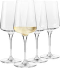 Krosno White and Sparkling Large Wine Glasses Drinking 13,5 oz – Set of 4, Infinity Collection, Elegant Long Stem Cocktail Crystal Set Wedding Gift, Lead-Free Glass, Homes, Restaurants & Kitchen