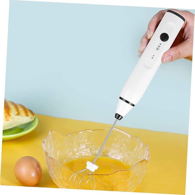 Mikinona 1set Usb Electric Handheld Mixer Stainless Steel Bubbler for Kitchen Automatic Paint Whisk Ergonomic Design Easy to Clean Powerful Frother for Foamed and Food