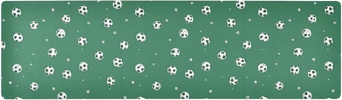 Green Soccer Balls Trivet Table Runner Heat Resistant 230F for Hot Dishes Pots Plates Kitchen Dining Table Protector Decorative 39.37x 11.8