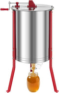 VEVOR Honey Extractor, 6 Frame Manual Honey Extractor with Transparent Lid, Honeycomb Drum Spinner with Height Adjustable Stand, Honeycomb Extraction Centrifuge Equipment for Beekeeping